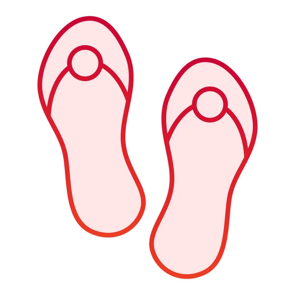 Parmak arası terlik düz simge. Plaj ayakkabıları düz moda kırmızı ikonlar. Yaz sandaletleri gradyan stil tasarımı, web ve uygulama için tasarlandı. Eps 10. — Stok Vektör