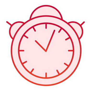 Alarm saati düz simgesi. Masa nöbeti kırmızı simgeleri düz moda. Sabah zamanlayıcısı gradyan tasarımı, web ve uygulama için tasarlanmış. Eps 10.