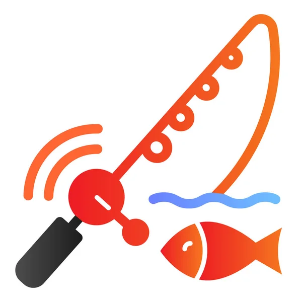 Spinning pescado icono plano. Pescado con iconos de color cebo en estilo plano de moda. Diseño de estilo degradado de peces y cañas de pescar, diseñado para la web y la aplicación. Eps 10 . — Vector de stock