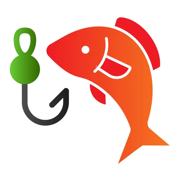 Pescado y gancho de pesca icono plano. Pescado y atraer a los iconos de color en el estilo plano de moda. Diseño de estilo de gradiente de ángulo, diseñado para web y aplicación. Eps 10 . — Vector de stock