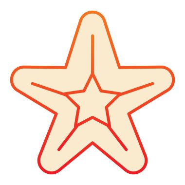 Denizyıldızı yassı ikonu. Düz moda deniz yıldızı turuncu simgeleri. Aquatic gradient style design, web ve uygulama için tasarlandı. Eps 10.