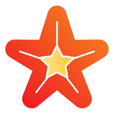 Denizyıldızı yassı ikonu. Düz moda deniz yıldızı renk simgeleri. Aquatic gradient style design, web ve uygulama için tasarlandı. Eps 10.
