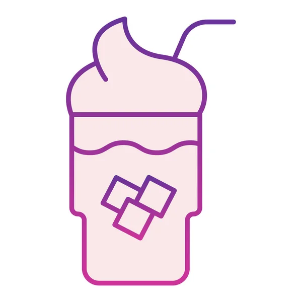Cocktail mit Schaumstoff-Flach-Symbol. Drink im Glas mit cremevioletten Symbolen im trendigen flachen Stil. Sauerstoffmousse Gradient Design, entworfen für Web und App. Eps 10. — Stockvektor