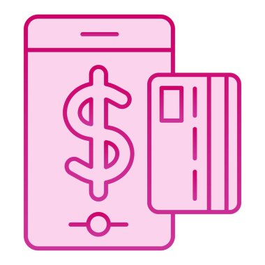 Mobil ödemeli daire simgesi. Mobil ödeme simgeleri düz moda. Akıllı telefon ve kredi kartı gradyan tasarımı, web ve uygulama için tasarlanmış. Eps 10.