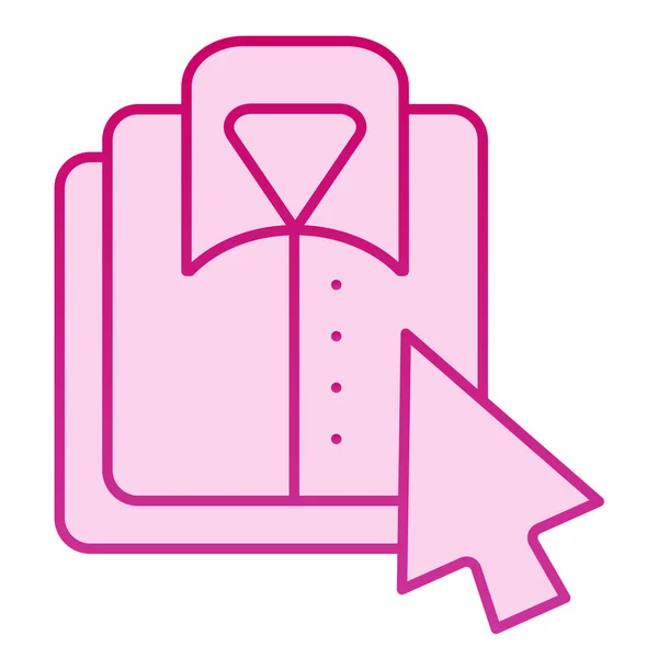 Camisa e icono plano del cursor. Puntero y camisa de iconos rosados en estilo plano de moda. Ropa diseño de estilo gradiente de compras en línea, diseñado para la web y la aplicación. Eps 10 . — Vector de stock