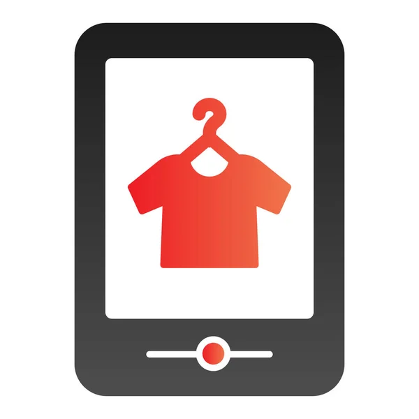 Tshirt boutique en ligne icône plate. Tshirt shopping sur tablette icônes de couleur dans le style plat à la mode. Store design de style dégradé en ligne, conçu pour le web et l'application. Eps 10 . — Image vectorielle