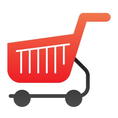 Alışveriş arabasının düz simgesi. Alışveriş sepeti renk simgeleri modaya uygun düz stil. Market tramvayı gradyan stil tasarımı, web ve uygulama için tasarlandı. Eps 10.
