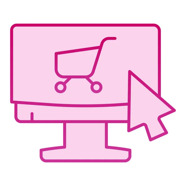 Cart On Monitor Flat Icon Computer With Shopping Trolley Pink Icons In Trendy Flat Style Online Market Gradient Style Design Designed For Web And App Eps 10 Stock Images Page Everypixel