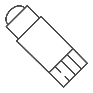 Yapıştırıcı, ince çizgi simgesi, kırtasiye konsepti, yapıştırıcı süper yapıştırıcı ve beyaz arka planda an yapıştırıcı işareti, ana hatlı mobil konsept ve web tasarımında yapıştırıcı sembolü. Vektör grafikleri.