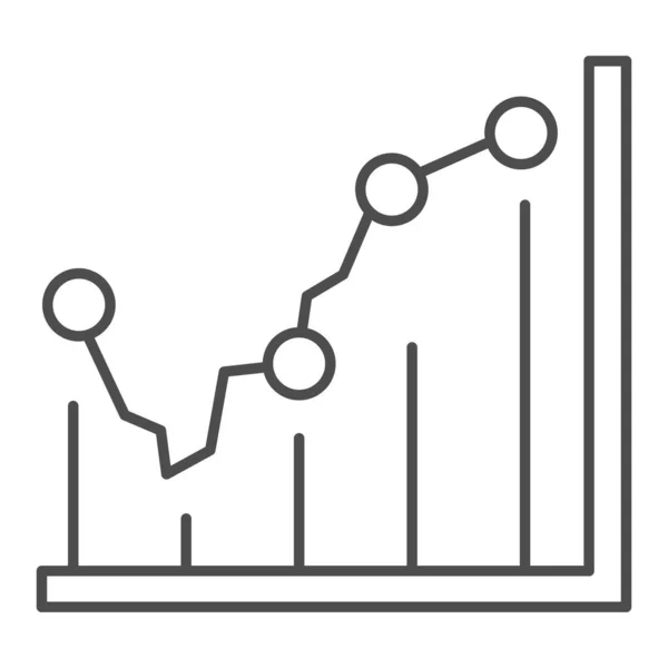 Business graph thin line icon, business concept, Statistic finance chart sign on white background, Analytics infographic icon in outline style for mobile concept and web design. Graphiques vectoriels . — Image vectorielle