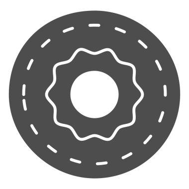 Donut katı ikonu, şekerleme konsepti, beyaz arka planda tatlı kızarmış fırın tabelası, mobil konsept ve web tasarımı için glifli çörek ikonu. Vektör grafikleri.