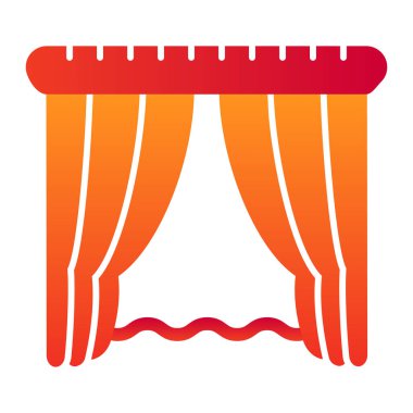 Pencere perdeleri düz simge. Moda tarzında ev içi renk simgeleri. Pencere dekorasyonu gradyan tasarımı, web ve uygulama için tasarlanmış. Eps 10.