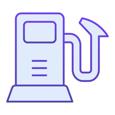 Gaz pompası ikonu. Benzin mavi simgeleri düz moda olarak yeniden yüklüyor. Yakıt istasyonu gradyan tasarımı, web ve uygulama için tasarlandı. Eps 10.