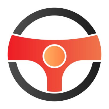 Direksiyon simidi düz simgesi. Moda düz stil sinyal renk simgelerine sahip sürücü direksiyonu. Araba parçası gradyan stil tasarımı, web ve uygulama için tasarlanmış. Eps 10.