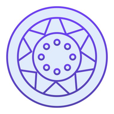 Araba tekeri düz ikon. Modayı takip eden mavi renkli otomobil lastiği simgeleri. Araba parçası gradyan stil tasarımı, web ve uygulama için tasarlanmış. Eps 10.