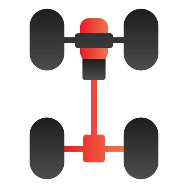 Chassis araba düz simgesi. Otomobil tekerlekleri mekanizması renk simgeleri modayı takip eder. Web ve uygulama için tasarlanmış, gradyan stil tasarımı. Eps 10.
