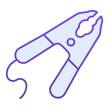 Jumper kablolu yayın ikonunu şarj ediyor. Arabanın elektrik kablosu mavi simgeler modaya uygun düz stil. Otomobil şarj gradyan tasarımı, web ve uygulama için tasarlandı. Eps 10.