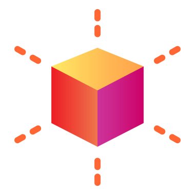 3 boyutlu küp düz simge modelleme. Düz moda kare renk simgeleri. Web ve uygulama için tasarlanmış 3 boyutlu grafik gradyan stili tasarımı. Eps 10.