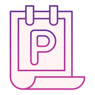 Duvar posterinin düz simgesi. Modaya uygun mor renkli poster simgeleri. Web ve uygulama için tasarlanmış basılı dekoru poster gradyan tasarımı. Eps 10.