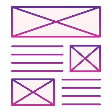 Broşür tanıtım resmi. Belge menekşe simgelerinin modaya uygun düz biçimli düzeni. Broşür gradyan stil tasarımı, web ve uygulama için tasarlandı. Eps 10.