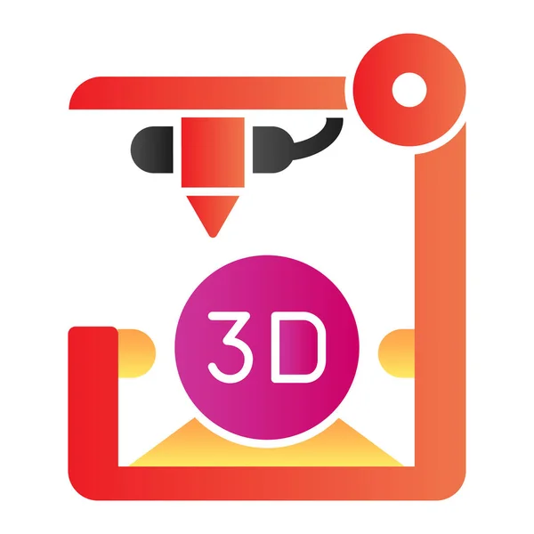 Icono plano de impresora 3D. Iconos de color 3D printe en el estilo plano de moda. diseño de estilo de gradiente de tecnología futura 3d, diseñado para la web y la aplicación. Eps 10 . — Vector de stock