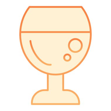 Düz şarap bardağı ikonu. Düz moda turuncu ikonlar iç. Alkol gradyanı tasarımı, web ve uygulama için tasarlanmış. Eps 10.