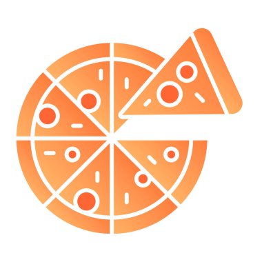 Dilimlenmiş pizza ikonu. İtalyan yemek rengi simgeleri son moda düz stilde. Fast food gradient stil tasarımı, web ve uygulama için tasarlandı. Eps 10.
