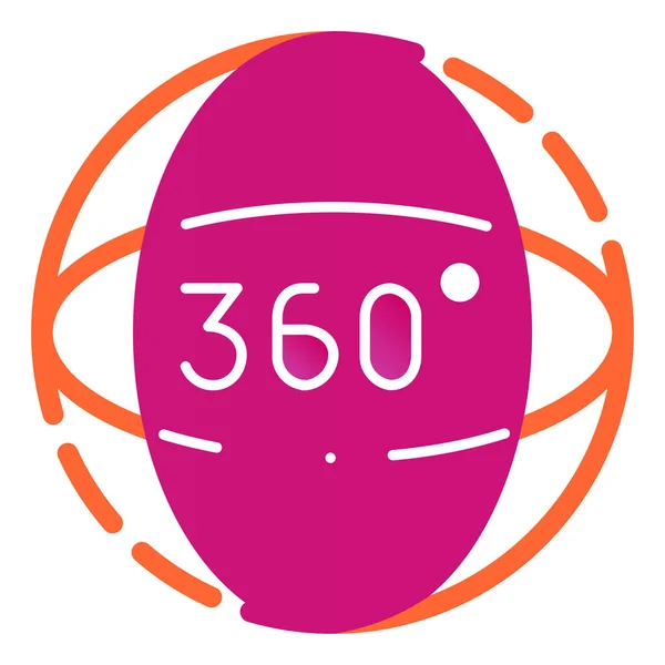 360 grader rotation platt ikon. Vinkel 360 grader färg ikoner i trendig platt stil. 360 grader visa lutning stil design, utformad för webb och app. Eps 10. — Stock vektor