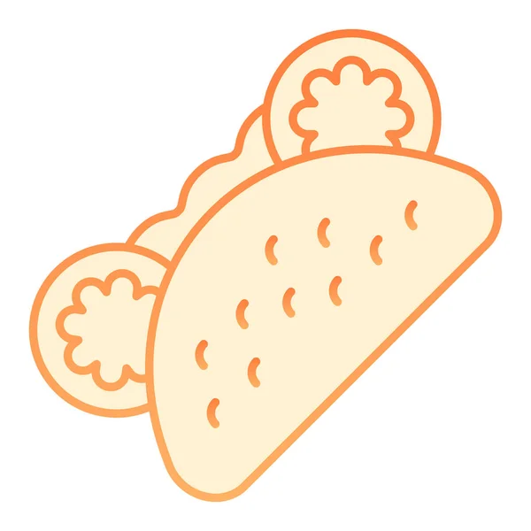 Pita bread flat icon. Fast food orange icons in trendy flat style. Tacos gradient style design, designed for web and app. Eps 10. — Stock Vector