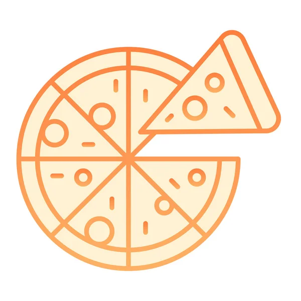 Ícone plano de pizza fatiada. Ícones de laranja comida italiana em estilo moderno plana. Design de estilo gradiente de comida rápida, projetado para web e aplicativo. Eps 10 . —  Vetores de Stock