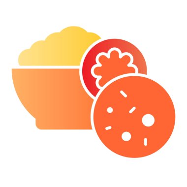 Salata olivier düz simge. Rus mutfağının renkli simgeleri son moda düz stilde. Gıda gradyan tasarımı plakası, ağ ve uygulama için tasarlanmış. Eps 10.