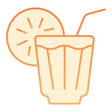 Buzlu içecek düz simgesi. Limonata turuncu simgeler, düz moda. Soğuk çay gradyan tasarımı, web ve uygulama için tasarlanmış. Eps 10.