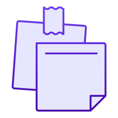 Not kağıdı düz simgesi. Yapışkan mavi simgeleri düz moda olarak not ediyor. Kağıt etiketleri gradyan stil tasarımı, web ve uygulama için tasarlandı. Eps 10.