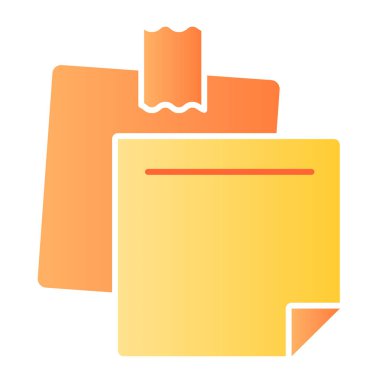 Not kağıdı düz simgesi. Yapışkan notlar renk simgeleri modada düz. Kağıt etiketleri gradyan stil tasarımı, web ve uygulama için tasarlandı. Eps 10.