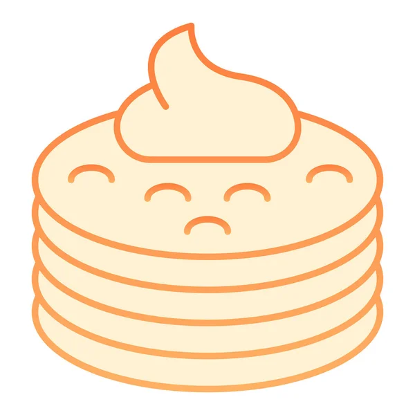 Panqueques con icono plano de jarabe. Panqueques con iconos de naranja mantequilla en estilo plano de moda. Diseño de estilo gradiente de desayuno, diseñado para web y aplicación. Eps 10 . — Archivo Imágenes Vectoriales