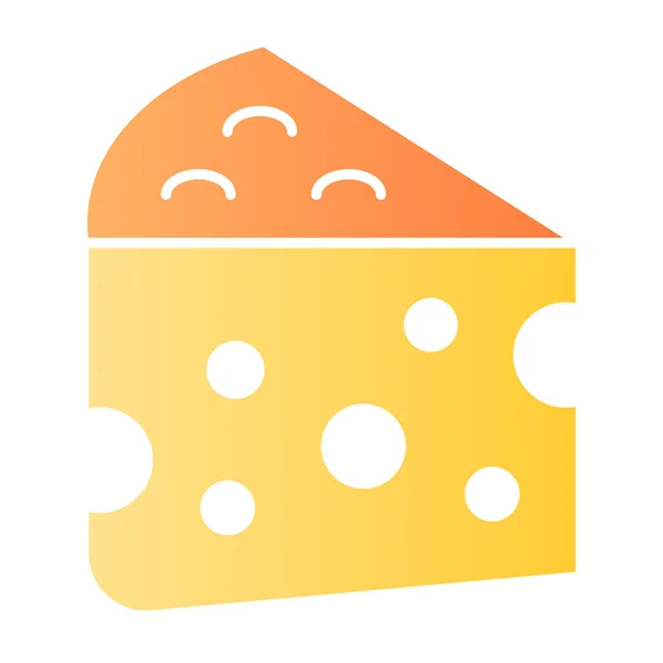 Ícone plano de queijo. Ícones de cor de comida de leite em estilo moderno plana. Cheddar design estilo gradiente, projetado para web e app. Eps 10 . — Vetor de Stock