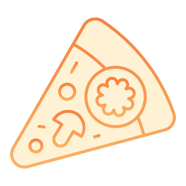 Skiva pizza platt ikon. Pizza med champinjoner orange ikoner i trendig platt stil. Snabb mat lutning stil design, utformad för webb och app. Eps 10. — Stock vektor