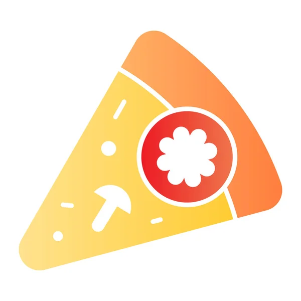 Кусок плоской иконы пиццы. Пицца с иконами цвета грибов в модном плоском стиле. Дизайн фаст-фуда в стиле градиент, разработанный для веб и приложения. Eps 10 . — стоковый вектор
