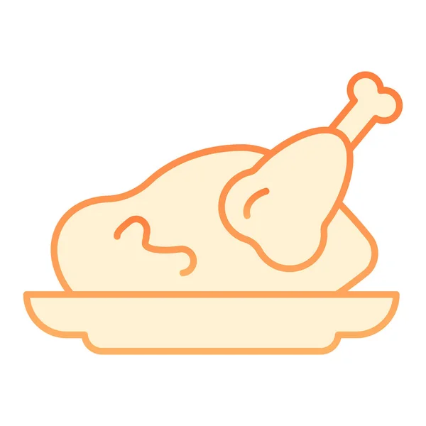 Płaska ikona pieczonego kurczaka. Pieczony indyk pomarańczowe ikony w modnym stylu płaskim. Grillowane mięso gradientowy styl projektowania, przeznaczony do sieci web i aplikacji. Eps 10. — Wektor stockowy