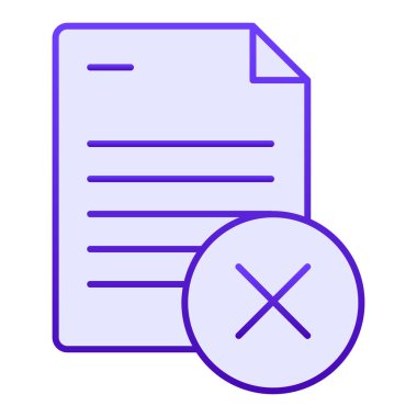 Belge yasağı yasağı simgesi. Kağıt arızası, düz moda mavi simgeler. Web ve uygulama için tasarlanmış çapraz gradyan stil tasarımı ile listele. Eps 10.