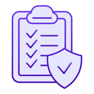 Onaylanmış belge düz simgesi. Düz stil olarak Checkboard mavi simgeleri. Doğrulanmış liste gradyan tasarımı, web ve uygulama için tasarlandı. Eps 10.