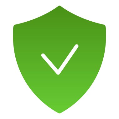 Doğrulanmış amblem düz simgesi. Renk simgelerini modayla işaretleyen bir kalkan. Garanti gradyan stil tasarımı, web ve uygulama için tasarlandı. Eps 10.