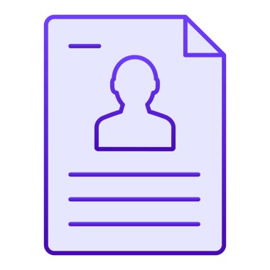 Kişisel belge düz simgesi. Moda düz stil kağıt mavi ikonlar. Sayfa gradyan tasarımı, web ve uygulama için tasarlandı. Eps 10.