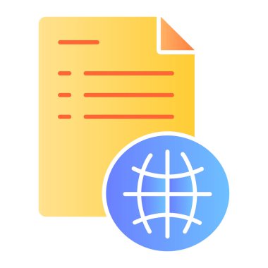 Kullanıcı anlaşması simgesi düz. Düz moda dünya renk simgelerine sahip belge. Yükümlülüklerin listesi gradyan biçim tasarımı, web ve uygulama için tasarlandı. Eps 10.