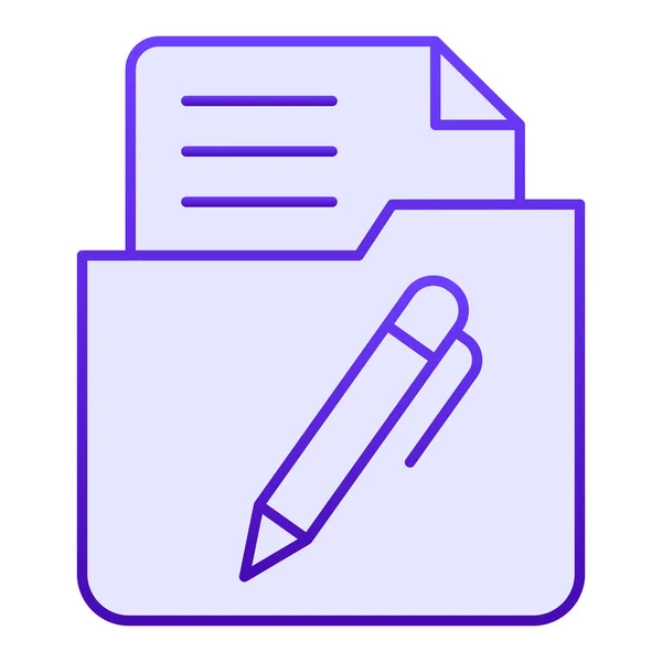 List in folder flat icon. Document with pen in folder blue icons in trendy flat style. Paper gradient style design, designed for web and app. Eps 10. — Stock Vector