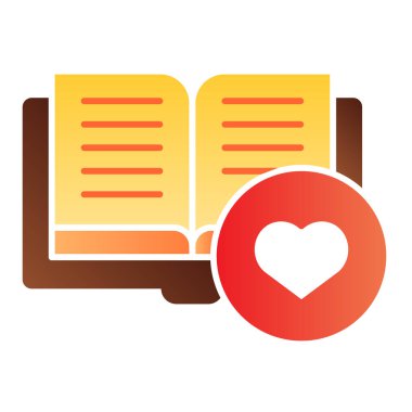 Favori düz kitap ikonu. Düz moda kitap rengi ikonları olan kalp. Gradyan tasarımı oku, web ve uygulama için tasarlandı. Eps 10.