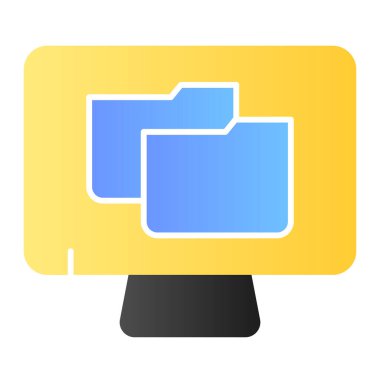 Pc düz simgesi üzerindeki dosya dizini. Dizin rengi simgeleriyle modayı takip et. Bilgisayar dizini gradyan tasarımı, web ve uygulama için tasarlandı. Eps 10.