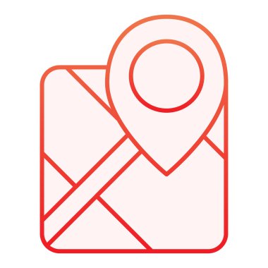 GPS düz simgesi. Moda düz stili kırmızı simgeli harita. İşaretleyici, web ve uygulama için tasarlanmış gradyan biçim tasarımı konumunu belirler. Eps 10.