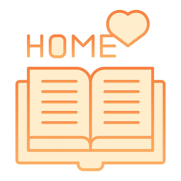 Hemläsande platt ikon. Hem bok orange ikoner i trendig platt stil. Favoritbok lutning stil design, utformad för webb och app. Eps 10. — Stock vektor