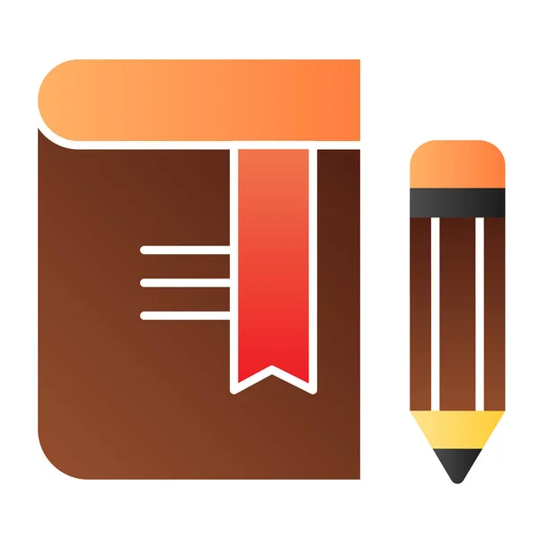 Βιβλίο με μολύβι επίπεδη εικονίδιο. Εικονίδια χρώματος σελιδοδείκτη σε μοντέρνο επίπεδο στυλ. Σχεδιασμός στυλ κλίσης γνώσης, σχεδιασμένο για web και app. Eps 10. — Διανυσματικό Αρχείο